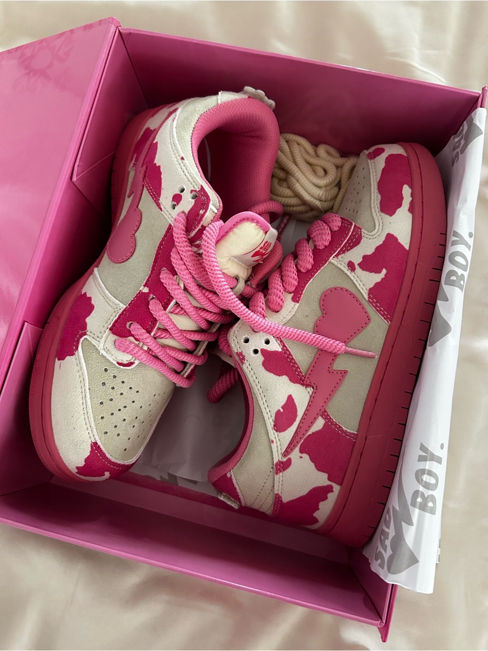 Sad Boy Saga OG SAGA SKYWALKER Sneakers - Pink/Cream (Size US 8)